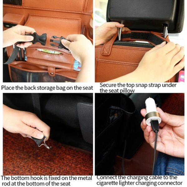 Car backrest storage bag seat multifunctional storage seat - Image 3