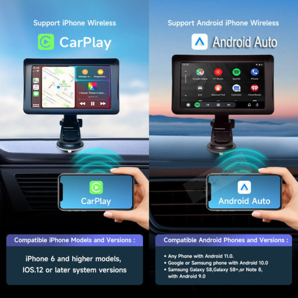 7 IPS Car Smart Screen Wireless Carplay Auto Mobile Phone Projection Screen Navigation - Image 7